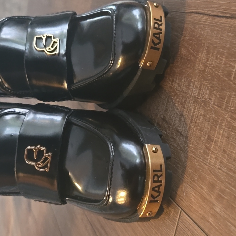 Karl Lagerfeld Shoes Women’s 8M Black Virna Pumps High Heel Gold Embelli… - Picture 11 of 16